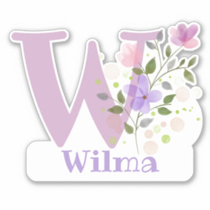 Sticker Nommer Wilma avec la coupure de l'autocollant Lett