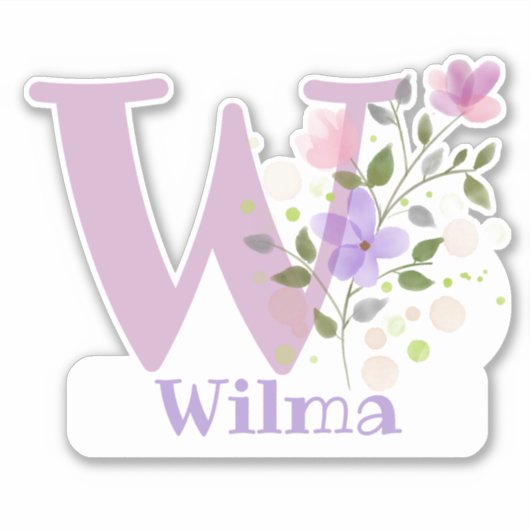 Sticker Nommer Wilma avec la coupure de l'autocollant Lett (Devant)