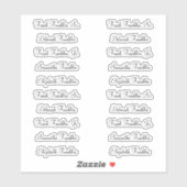 Sticker Noms de 20 invités Moderne Élégante Calligraphie (Feuille)