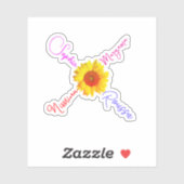 Sticker Noms De Fleur De Tournesol Pour Filles, Nom Étanch (Feuille)