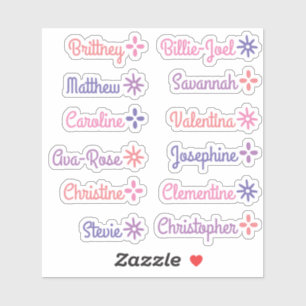Sticker Noms de liste d'invités personnalisés Cute Stars H