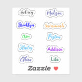 Sticker Noms de script manuscrits imperméables personnalis (Feuille)