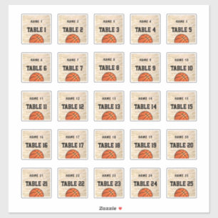 Sticker Noms des invités de basket-ball 2"