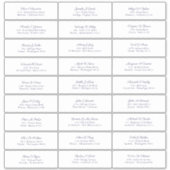 Sticker Noms des invités de mariage Adresse Script Bleu Ma (Devant)