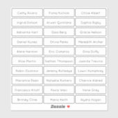 Sticker Noms d'invités minimalistes modernes transparents (Feuille)