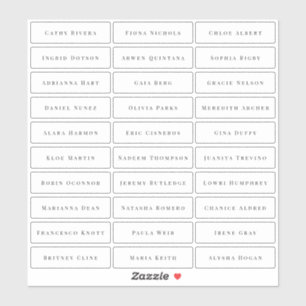 Sticker Noms d'invités simples et élégants