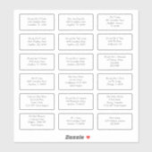 Sticker Noms individuels informels Adresses d'expédition (Feuille)