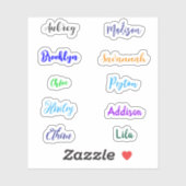 Sticker Noms manuscrits personnalisés étanches 1 (Feuille)