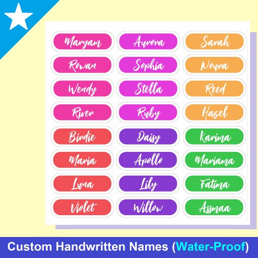 Sticker Noms manuscrits pour filles | 24 Imperméables