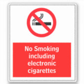 Sticker Non-Fumeurs Y Compris Les Cigarettes Électroniques (Devant)