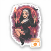 Sticker Nonne hantée - Halloween Éffrayant (Recto)