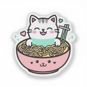 Sticker Noodle Kitty - Kawaii Ramen Cat