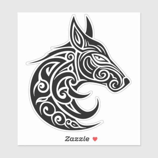 Sticker Nordic Celtic Knotwork Fox (Feuille)