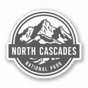 Sticker North Cascades National Park Emblem noir blanc