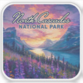 Sticker North Cascades National Park Washington Vintage (Devant)