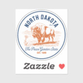 Sticker North Dakota Bison | The Peace Garden State (Feuille)