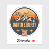 Sticker North Liberty, Iowa (Feuille)