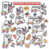 Sticker Northeast States – Learn with ASL & Fun Icons (Devant)