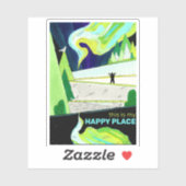 Sticker Northern Lights Art C'est mon Happy Place (Feuille)