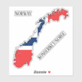 Sticker Norvège Drapeau Charme Carte Patriotique (Feuille)