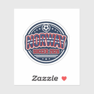 Sticker Norvège Football 2026 Football Gras Pays Typograph