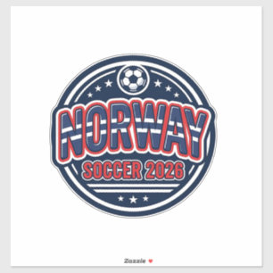 Sticker Norvège Football 2026 Football Gras Typographie de