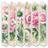 Sticker Nostalgale rose et florale verte Lecteur de bande (Devant)