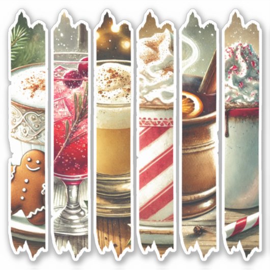 Sticker Nostalgic Festive Boissons Washi Tape Planner (Devant)