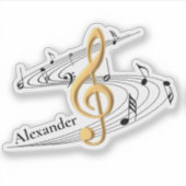 Sticker Notes de musique Treble Clef personnalisées (Devant)