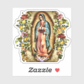 Sticker Notre-Dame de Guadalupe Frame de Vinyl Rose (Feuille)