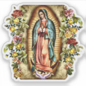 Sticker Notre-Dame de Guadalupe Frame de Vinyl Rose (Devant)