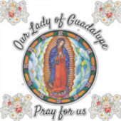 Sticker Notre-Dame de Guadalupe Priez pour nous Vitre (Devant)