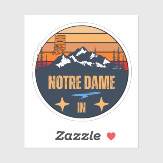 Sticker Notre Dame, Indiana (Feuille)