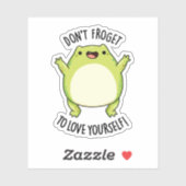 Sticker N'oublie pas d'aimer toi-même un jeu de grenouille (Feuille)