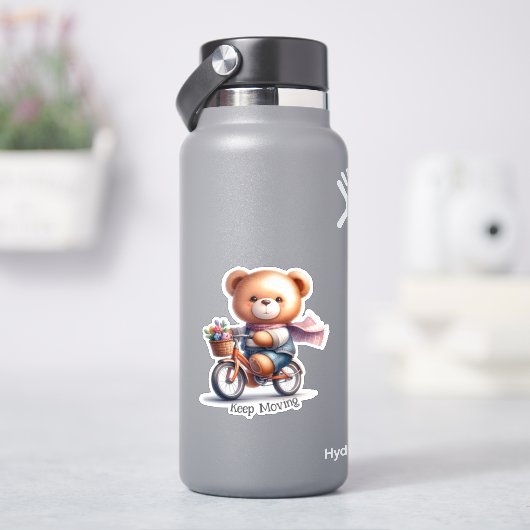 Sticker Nounours à bicyclette (HydroFlask)