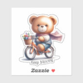 Sticker Nounours à bicyclette (Feuille)