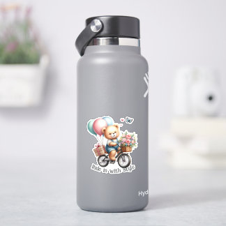 Sticker Nounours à bicyclette