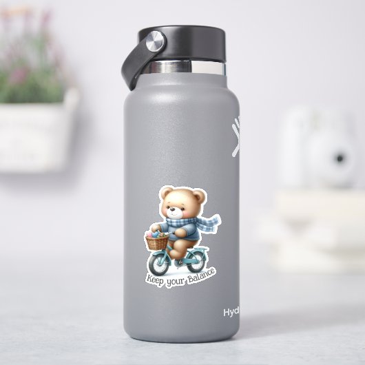 Sticker Nounours à vélo (HydroFlask)