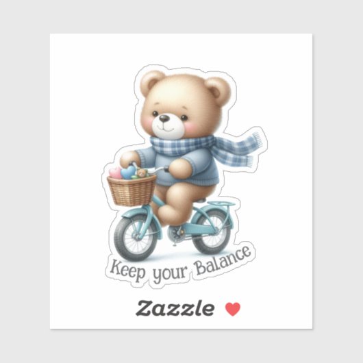 Sticker Nounours à vélo (Feuille)