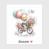 Sticker Nounours à vélo (Feuille)