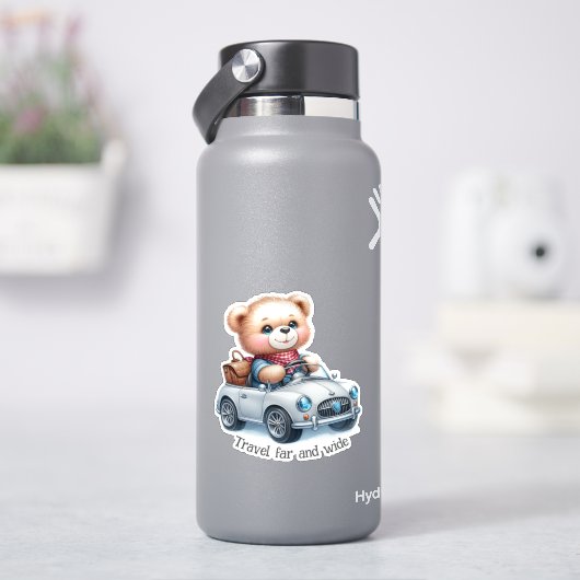 Sticker Nounours conduisant une décapotable (HydroFlask)