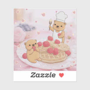 Sticker Nounours et gaufres