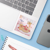 Sticker Nounours et gaufres (Ordinateur portable avec iPhone)