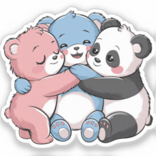 Sticker Nounours mignons avec Panda