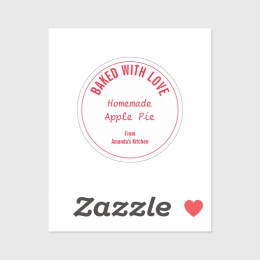 Sticker Nourriture maison Noël Fête cadeau Favoriser Rouge (Feuille)