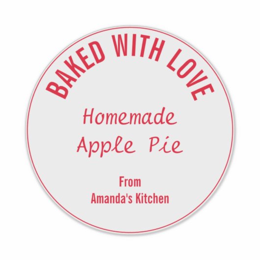 Sticker Nourriture maison Rouge Blanc Noël Cadeau Fête Fav (Devant)