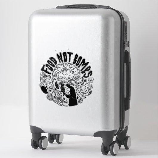 Sticker Nourriture pas bombes collant géant brillant (Sur valise)