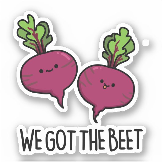 Sticker Nous Avons La Beet Funny Vegetable Pun (Devant)
