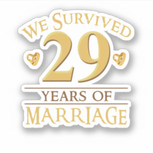 Sticker Nous Avons Survécu 29 Ans De Mariage Couple 29E An