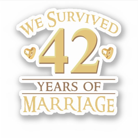 Sticker Nous Avons Survécu 42 Ans De Mariage Couple 42nd A (Devant)